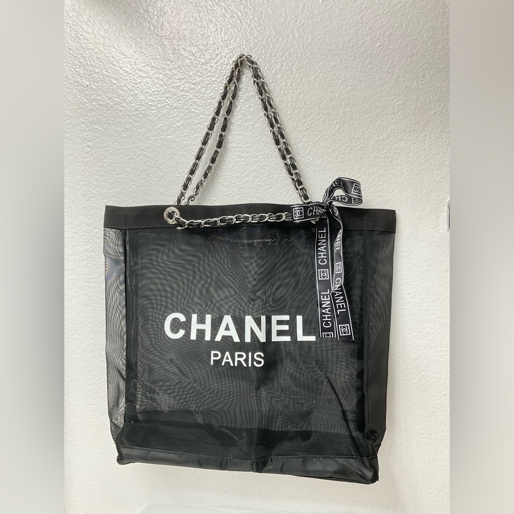 NIP CHANEL Beauty Mesh Tote bag & pouch - Picture 2 of 11